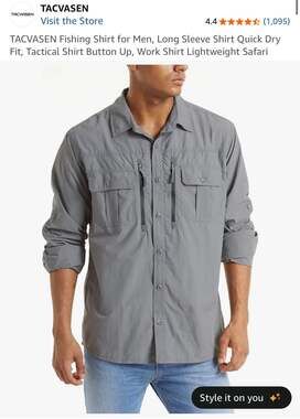 TACVASEN Men's Long Sleeve Quick Dry Tactical Fishing Shirt